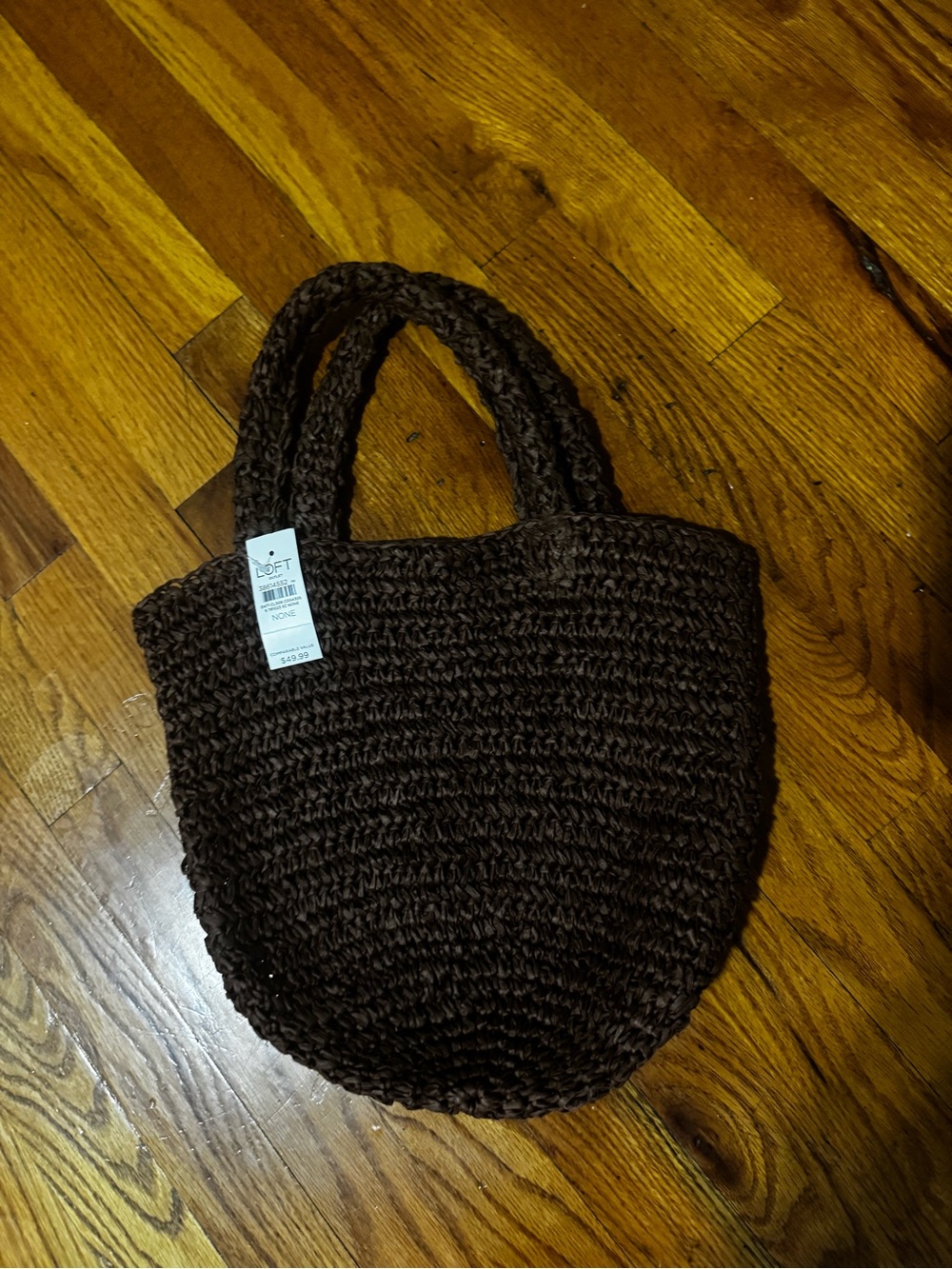 LOFT Dark Brown Handwoven Tote